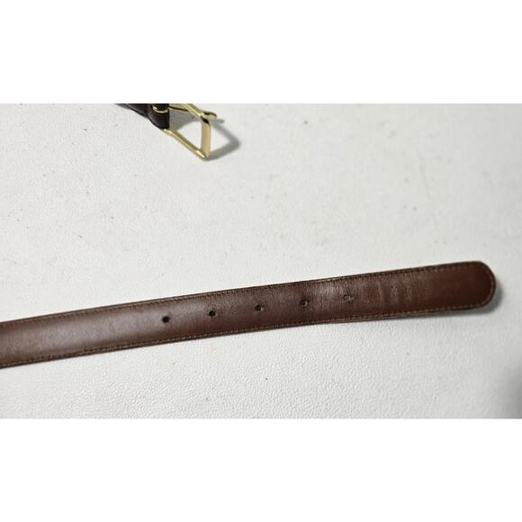 Coach Leather Belt 32" Burnished Cowhide/Solid Brass Brown Leather 5700 - Picture 4 of 7